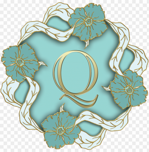 flower theme capital letter q PNG clipart with transparent background