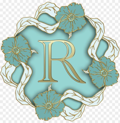 flower theme capital letter r PNG cutout