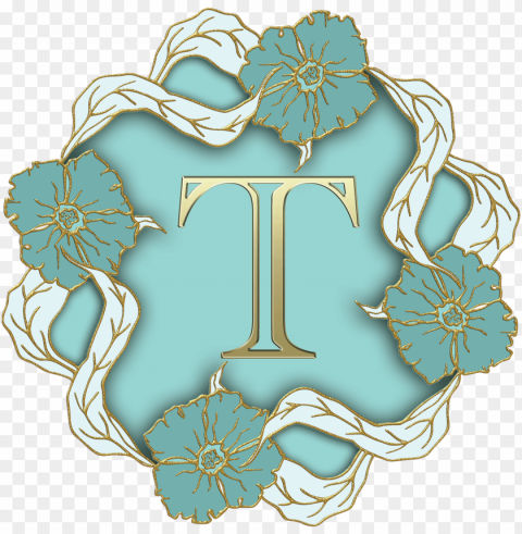flower theme capital letter t PNG design elements PNG transparent with Clear Background ID ccdd12a0