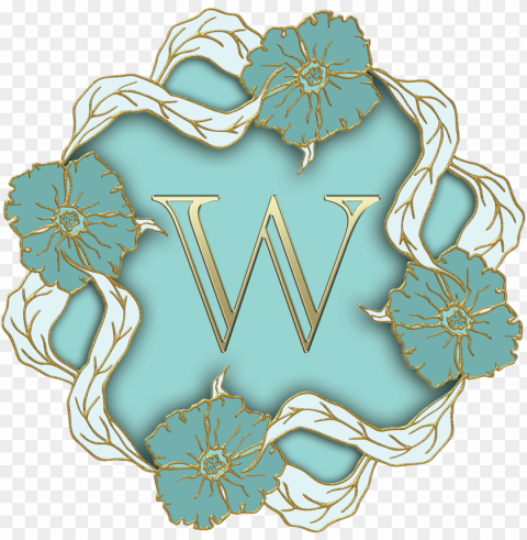 flower theme capital letter w PNG file with no watermark