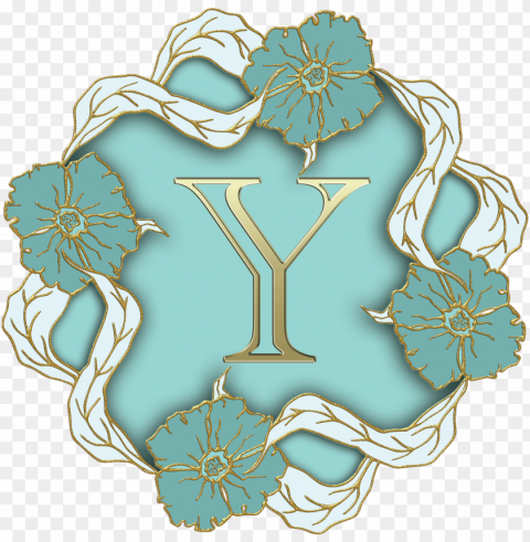 flower theme capital letter y PNG files with alpha channel