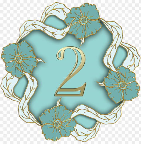 flower theme number 2 PNG Isolated Object with Clear Transparency