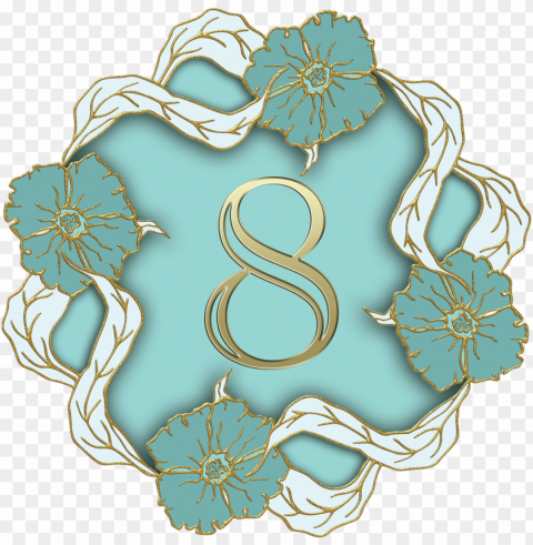 flower theme number 8 PNG file with no watermark