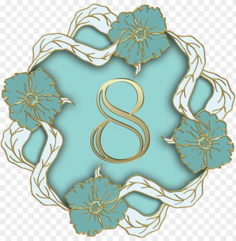 Flower Theme Number 8 PNG File With No Watermark