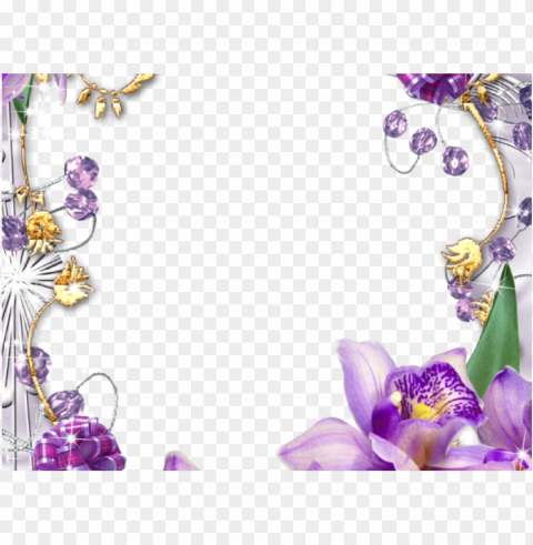 flowers borders clipart violet flower - pink and purple flowers and butterfly borders PNG files with no background wide assortment