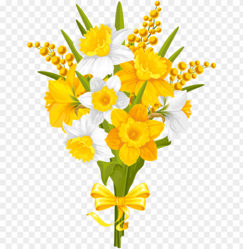 flowers clip - clipart yellow flower vase Isolated PNG Element with Clear Transparency