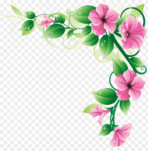 flowers corner frame Transparent PNG images collection