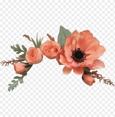 flowers crown vector freeuse library - flower crown roses PNG Graphic Isolated on Clear Background Detail