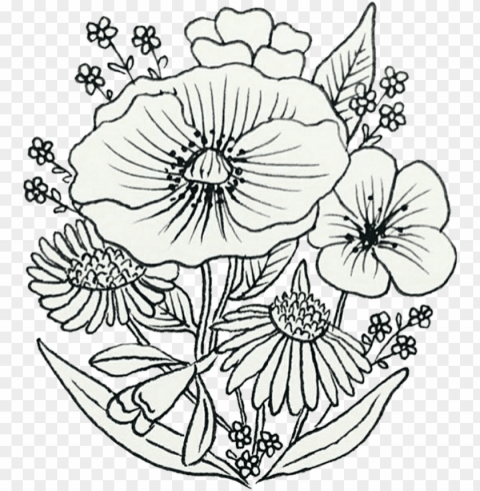 flowers drawing sketch patch wildflowers pin bracelegsc - drawi Clear background PNG images bulk