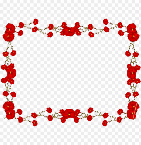flowers for rose flower design border - red flower frame Isolated Element on HighQuality Transparent PNG