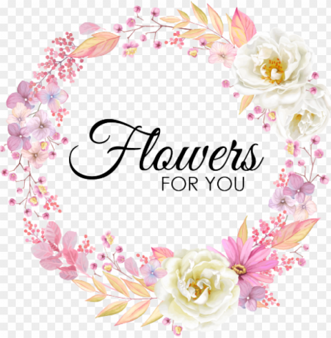 flowers for you - wreath of flowers pink PNG download free
