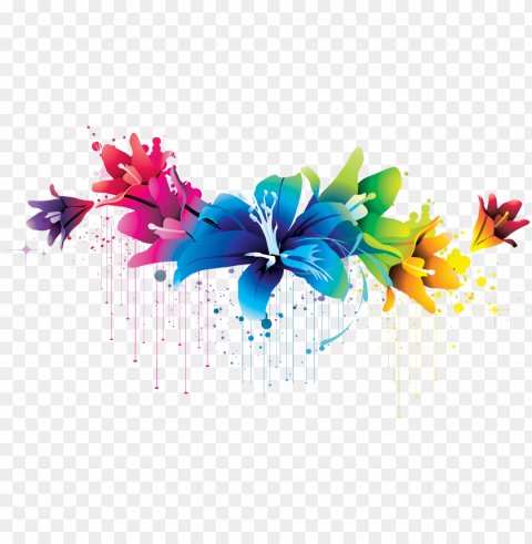 Flowers - Colorful Flowers PNG For Overlays