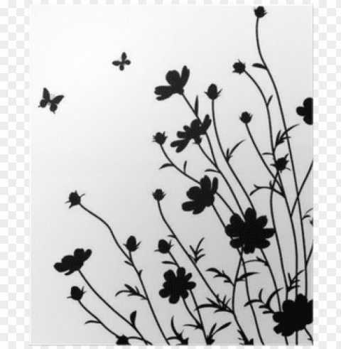 flowers silhouette poster pixers we live to change - silhouette of a flower PNG images without BG