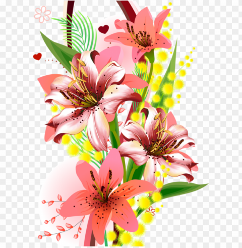 flowers tube everywhere - painted colorful flower Isolated PNG Graphic with Transparency