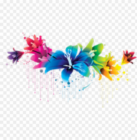 Flowers Vectors Images - Blue Floral Vector Transparent Background Isolated PNG Figure