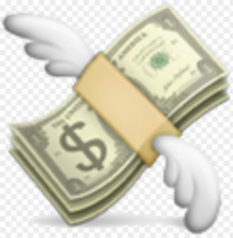 flying money emoji 128 - money wings emoji PNG Graphic Isolated on Clear Backdrop