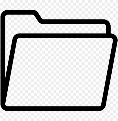 folder icon - black and white folder ico Transparent background PNG artworks