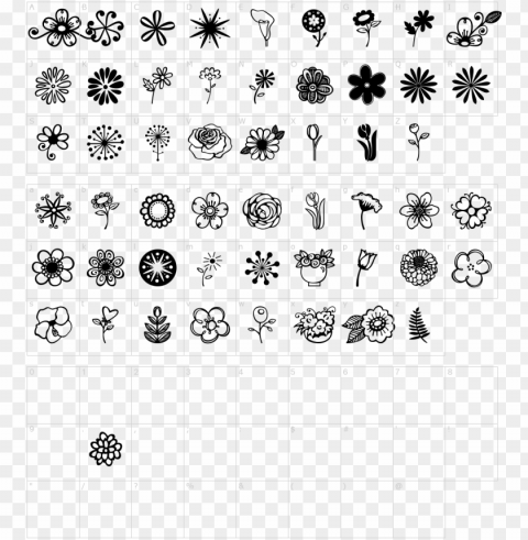font characters characters janda flower doodles font - flower doodles Transparent PNG Isolated Element with Clarity