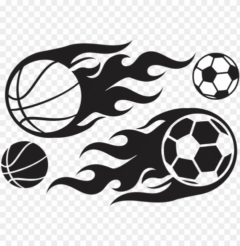 Football Basketball Clip Art - Fire Ball Design In Jersey Isolated PNG On Transparent Background