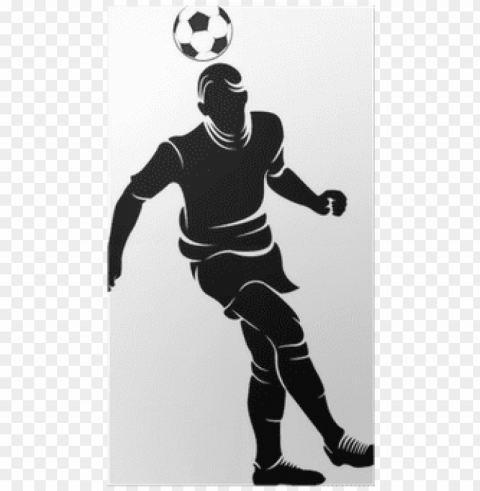 football player silhouette with ball poster - jugador de futbol silueta vector Isolated Artwork on Clear Transparent PNG PNG transparent with Clear Background ID fdff76e8