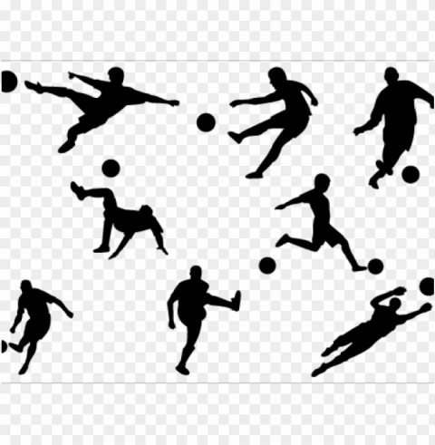 footballer clipart silhouette - football players clipart PNG Graphic Isolated with Transparency