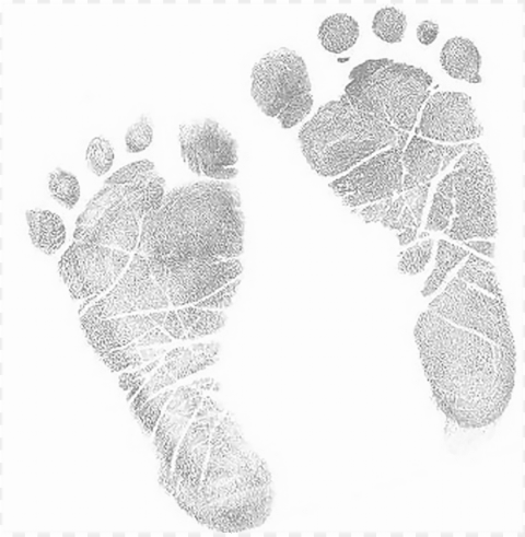 footprints- newborn set - baby footprint black white PNG graphics with alpha channel pack