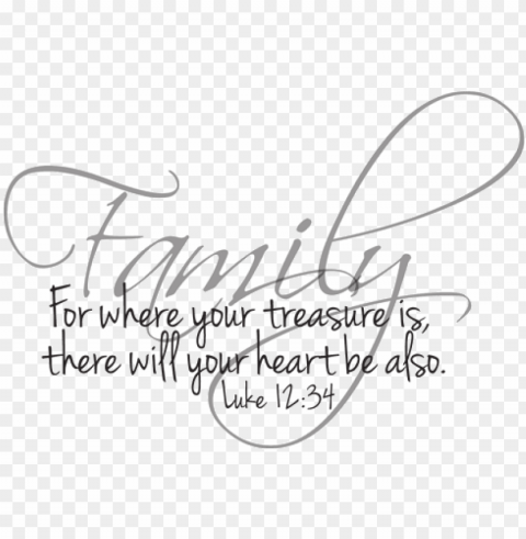 for where your treasure is your heart will be there - bible quote on family Transparent PNG vectors