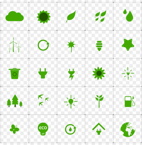 forest green living ecology environment icons set HighQuality Transparent PNG Element
