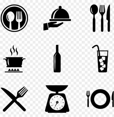 fork and knife - cooking icon vector PNG files with no backdrop pack
