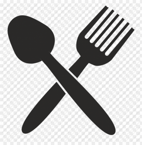 fork and spoon logo Clear Background PNG Isolated Design Element