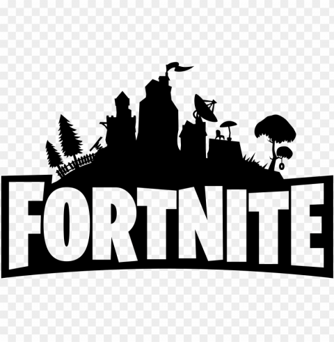 fortnite logo black and white PNG Graphic with Isolated Transparency