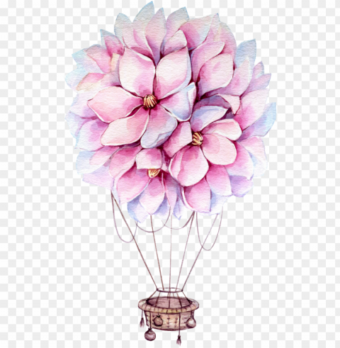 Фото Автор lili@ На Яндекс - hot air balloon watercolor Transparent PNG Isolated Graphic Detail