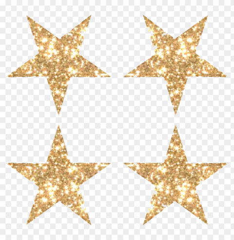 four golden glitter stars PNG images with alpha transparency selection PNG transparent with Clear Background ID e73959c9