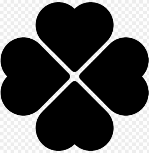 four leaf clover - lucky four leaf clover black and white clipart PNG transparent graphics for projects
