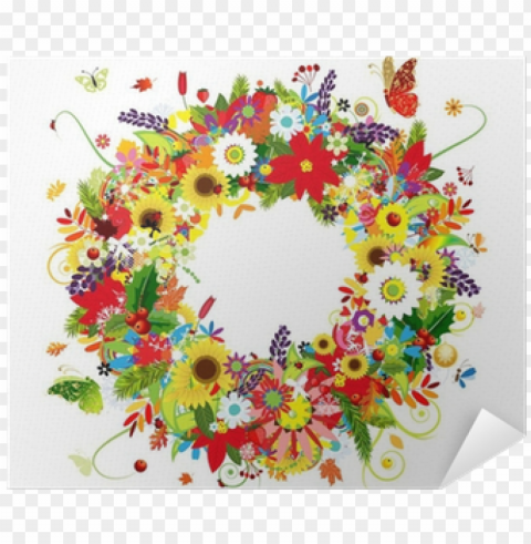 four seasons floral wreath for your design poster - scl22 galaxy note 3 スマホケース au エーユー ノート3 004882 フラワー Free PNG images with alpha channel variety