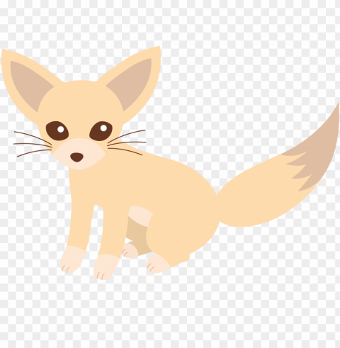 Fox Clipart Baby Fox - Cute Fennec Fox Drawi Transparent Background Isolated PNG Illustration