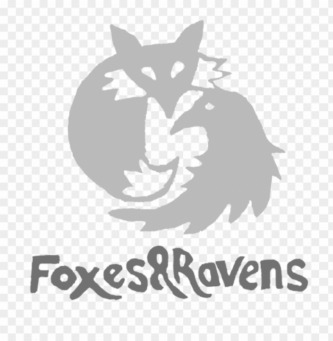 foxes and ravens logo - emblem PNG Graphic Isolated on Transparent Background