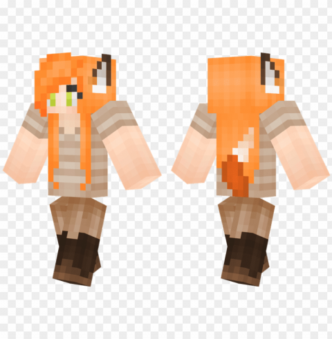 foxy lady fox ears minecraft girl skins - minecraft skins cool gree Isolated Object with Transparency in PNG