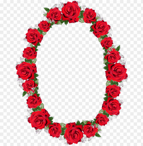 Frame Border Red Roses Floral PNG Transparent Vectors