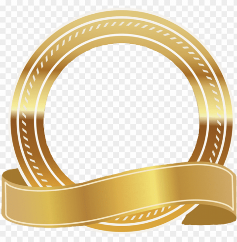frame gold ribbon transparent sticker decor golddecorat - gold banner ribbon PNG for t-shirt designs
