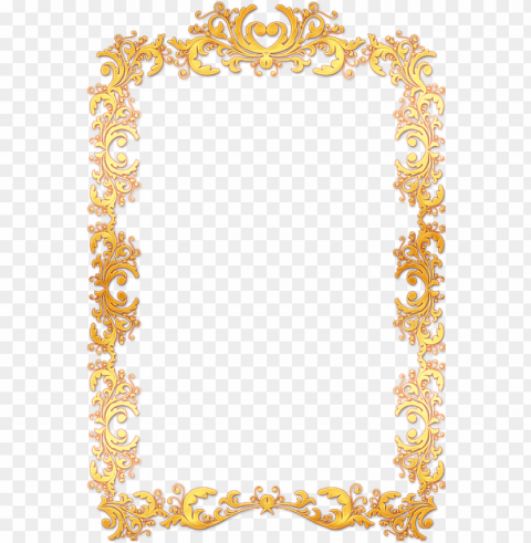 frame ornate gold vintage portrait picture empty - gold vintage frame border Transparent Background Isolated PNG Figure