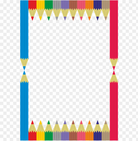 frame outline stationery pens colored pencils - templates for a after school care PNG transparent graphics bundle
