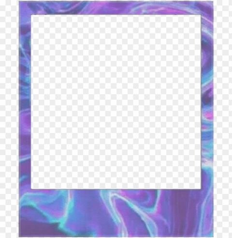 frame polaroid violet purple holographic water - polaroid frame holographic PNG Image with Clear Background Isolation