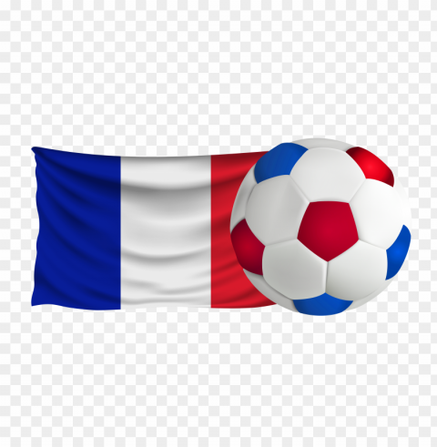 france flag with soccer football ball Clear Background PNG with Isolation