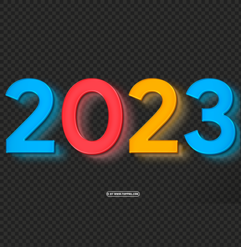 free 2023 colorful 3d style text effect Isolated Graphic on Clear Background PNG