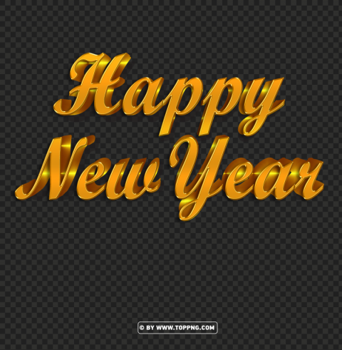 free 3d gold happy new year hd file PNG pictures with no backdrop needed