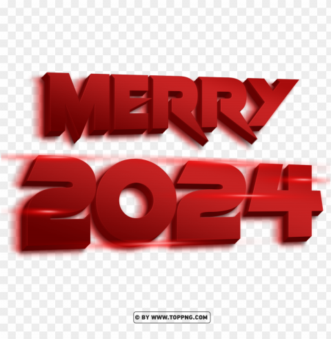 free 3d red speed style merry 2024 file PNG photos with clear backgrounds