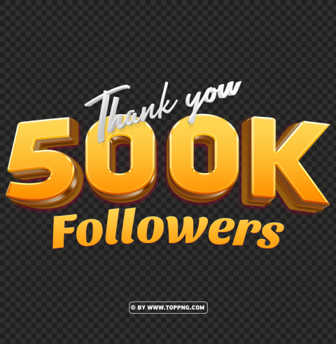 free 500k followers gold thank you PNG for digital art