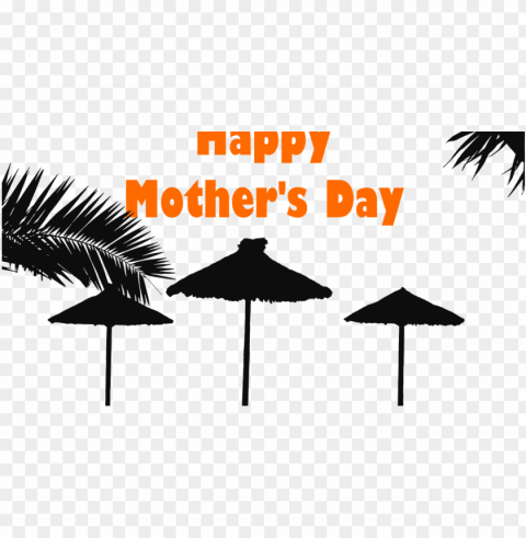 free beach themed mother's day the beach - beach silhouette Transparent Background Isolated PNG Icon