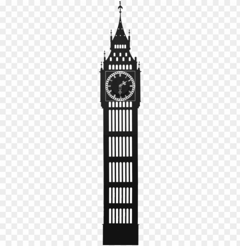 Free Big Ben - Big Ben Vector Silhouette Transparent PNG Isolated Graphic Detail